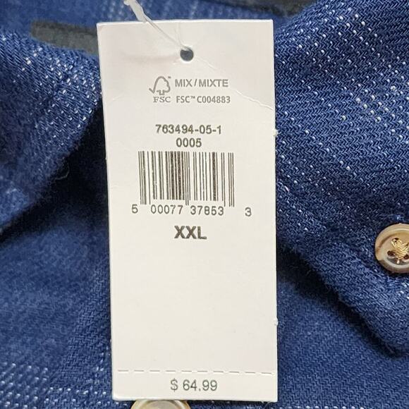 NWT BANANA REPUBLIC MEN'S Untucked Flannel Shirt Size XXL - Picture 8 of 8